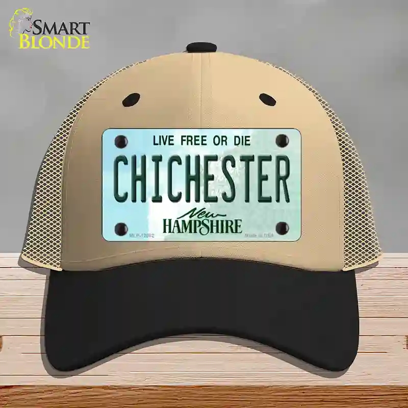 HAT02-MLP-12082 Chichester   Hampshire State Novelty License Plate Hat, Mesh - Khaki & Black