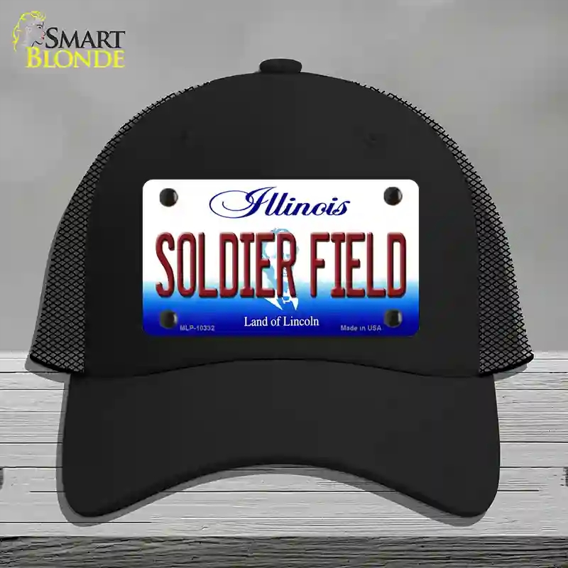 HAT01-MLP-10332 Soldier Field Illinois Novelty License Plate Hat, Mesh - Black