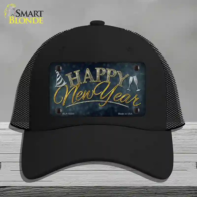 HAT01-MLP-10335 Happy   Year Novelty License Plate Hat, Mesh - Black