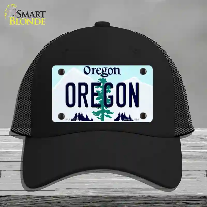 HAT01-MLP-10338 Oregon Tree Novelty License Plate Hat, Mesh - Black