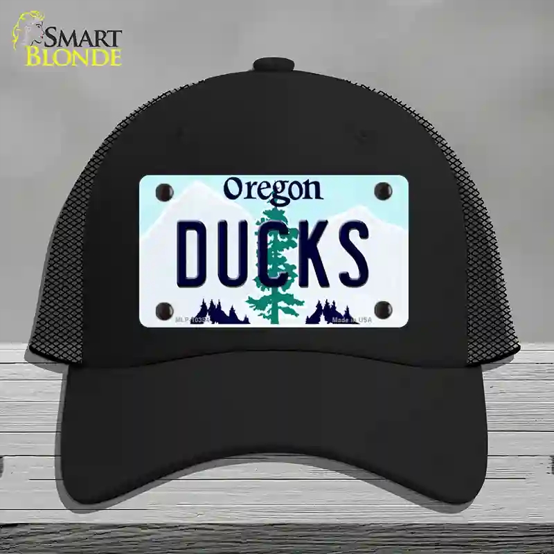 HAT01-MLP-10354 Ducks Oregon Novelty License Plate Hat, Mesh - Black