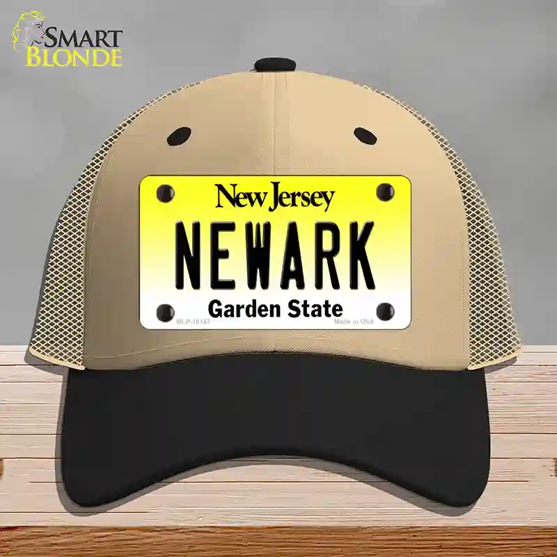 HAT02-MLP-10147  ark   Jersey Novelty License Plate Hat, Mesh - Khaki & Black