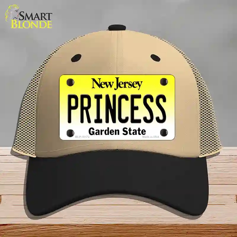 HAT02-MLP-10172 Princess   Jersey Novelty License Plate Hat, Mesh - Khaki & Black