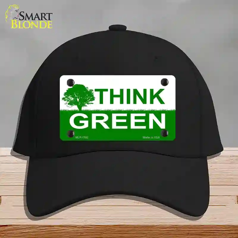 HAT03-MLP-1192 Think Green Novelty License Plate Hat, Cotton - Black