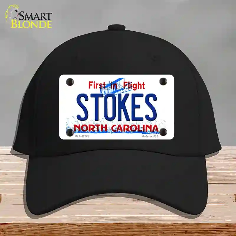HAT03-MLP-12088 Stokes North Carolina State Novelty License Plate Hat, Cotton - Black