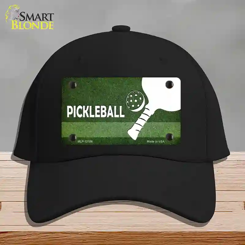 HAT03-MLP-12186 Pickleball Novelty License Plate Hat, Cotton - Black