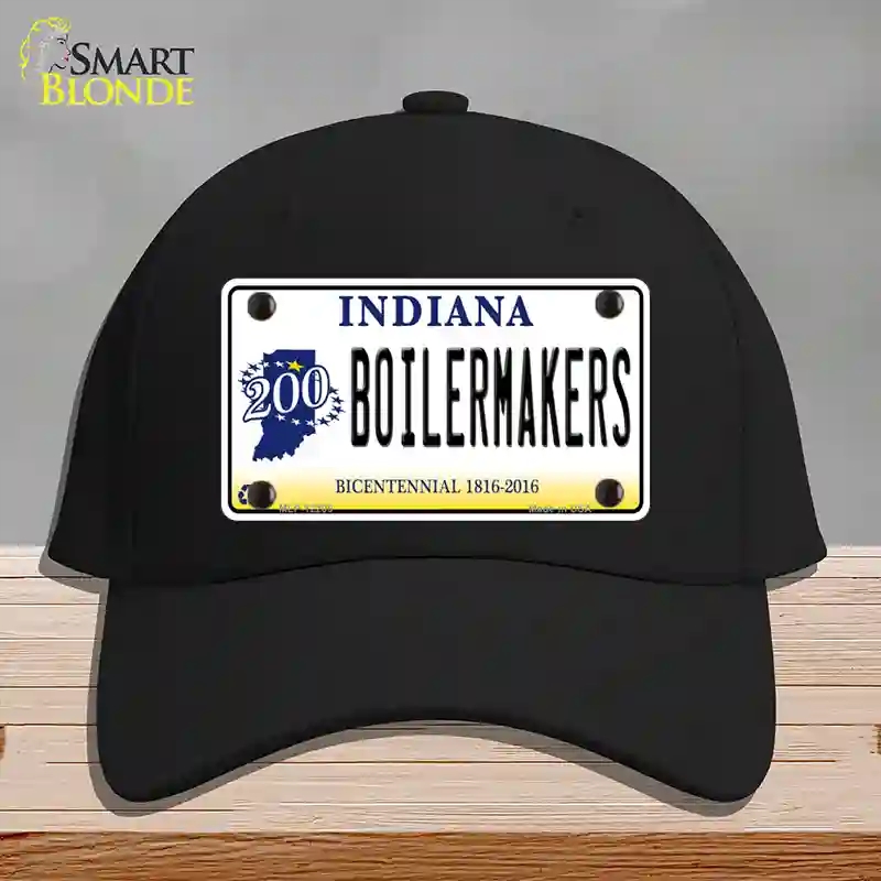 HAT03-MLP-12205 Boilermakers Indiana Novelty License Plate Hat, Cotton - Black