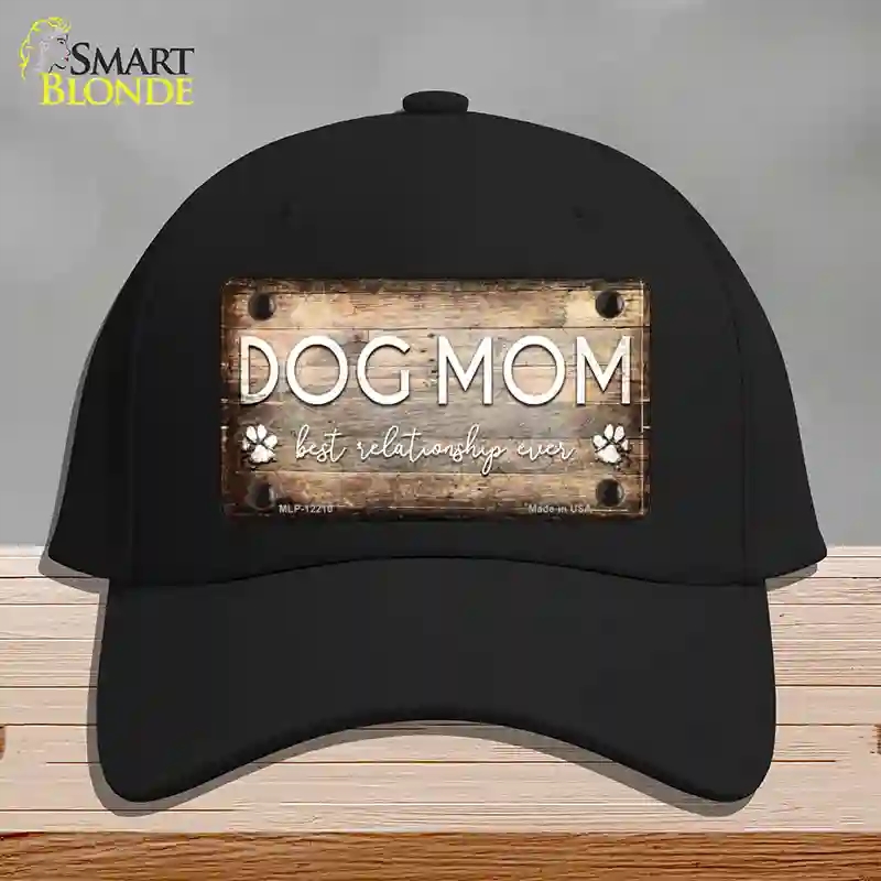 HAT03-MLP-12210 Dog Mom Novelty License Plate Hat, Cotton - Black