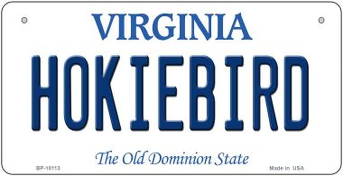 Hokiebird Virginia Novelty Metal Bicycle Plate BP-10113