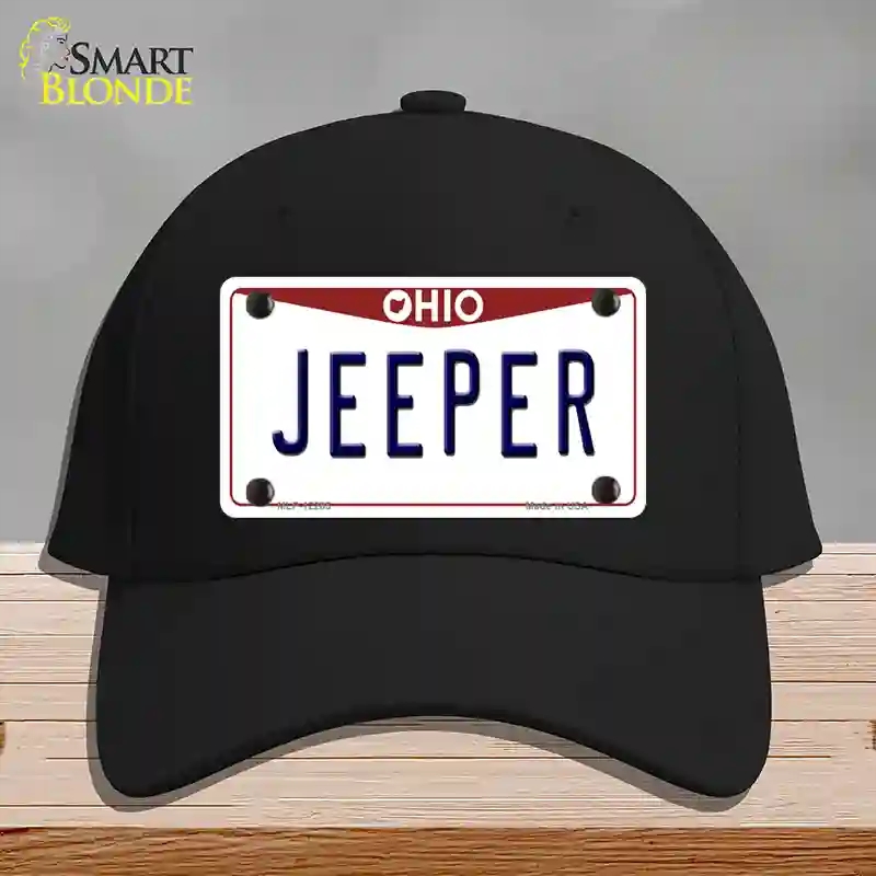 HAT03-MLP-12285 Ohio Jeeper Novelty License Plate Hat, Cotton - Black
