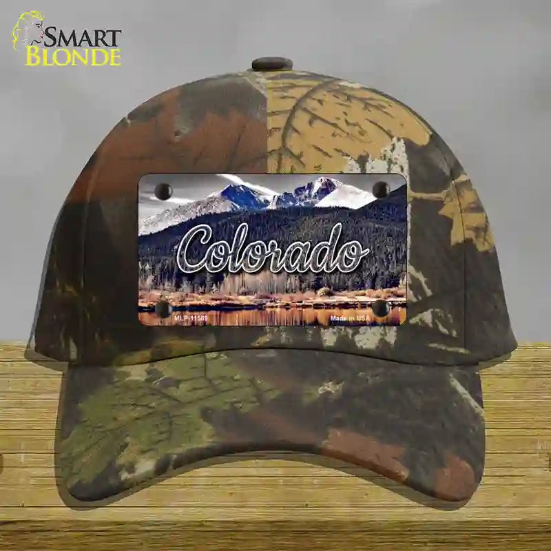 HAT06-MLP-11589 Colorado Forest & Mountains State Novelty License Plate Hat, Cotton - Camoflauge