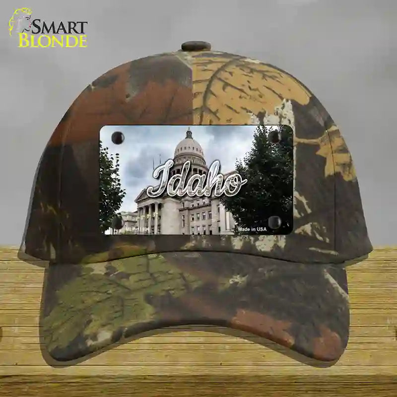 HAT06-MLP-11596 Idaho Capital Building State Novelty License Plate Hat, Cotton - Camoflauge