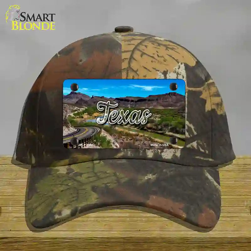 HAT06-MLP-11633 Texas Open Mountain Road State Novelty License Plate Hat, Cotton - Camouflage