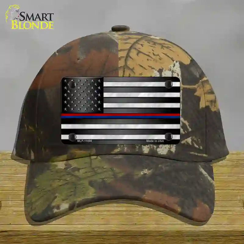 HAT06-MLP-11698 First Responder American Flag Novelty License Plate Hat, Cotton - Camoflauge