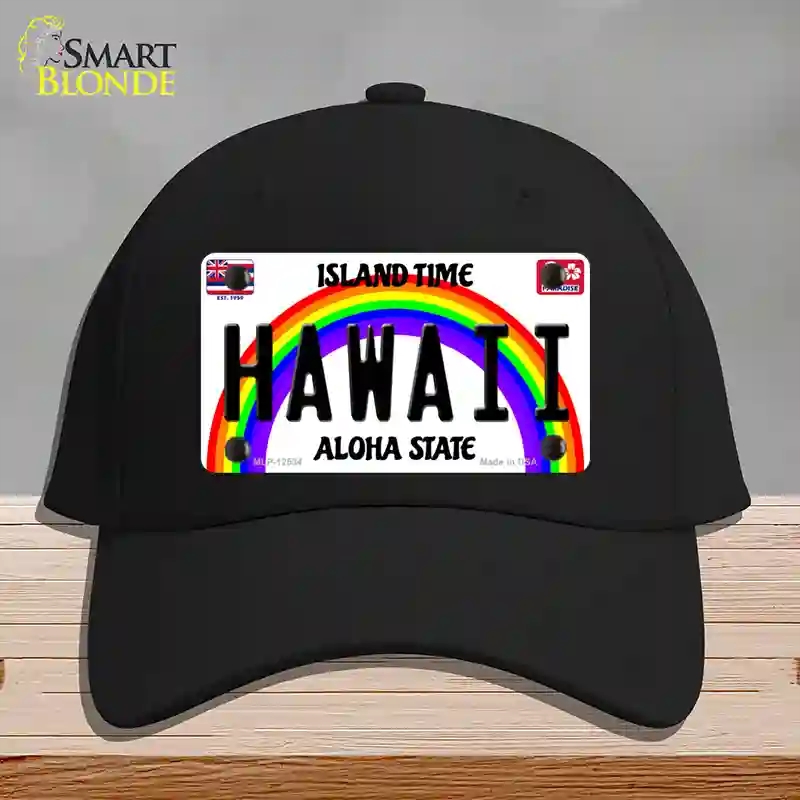 HAT03-MLP-12534 Hawaii Novelty License Plate Hat, Cotton - Black