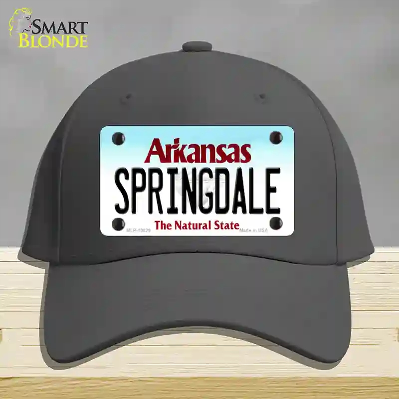 HAT04-MLP-10029 Springdale Arkansas Novelty License Plate Hat, Cotton - Charcoal