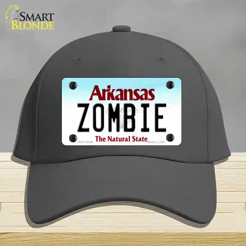 HAT04-MLP-10046 Zombie Arkansas Novelty License Plate Hat, Cotton - Charcoal