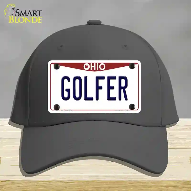 HAT04-MLP-10094 Golfer Ohio Novelty License Plate Hat, Cotton - Charcoal