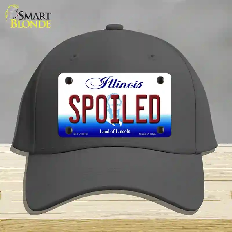 HAT04-MLP-10303 Spoiled Illinois Novelty License Plate Hat, Cotton - Charcoal
