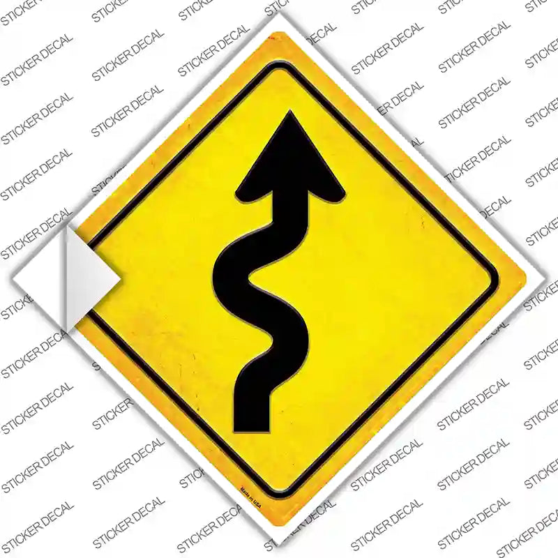 CX-460s-L Winding Road Novelty Diamond Sticker Decal, Large
