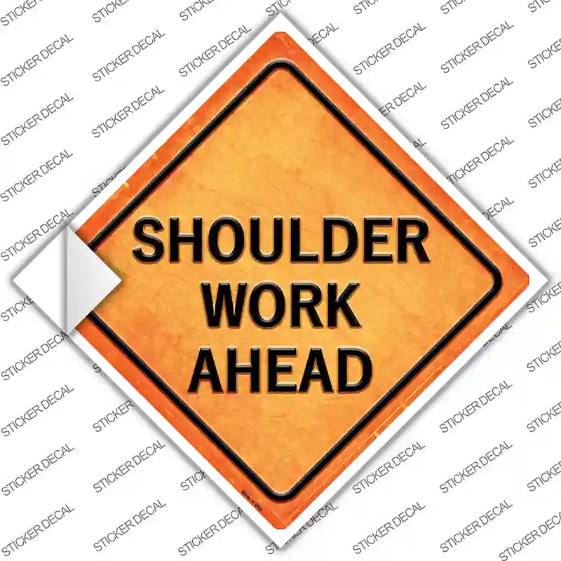 CX-487s-XL Shoulder Work Ahead Novelty Diamond Sticker Decal, Extra Large