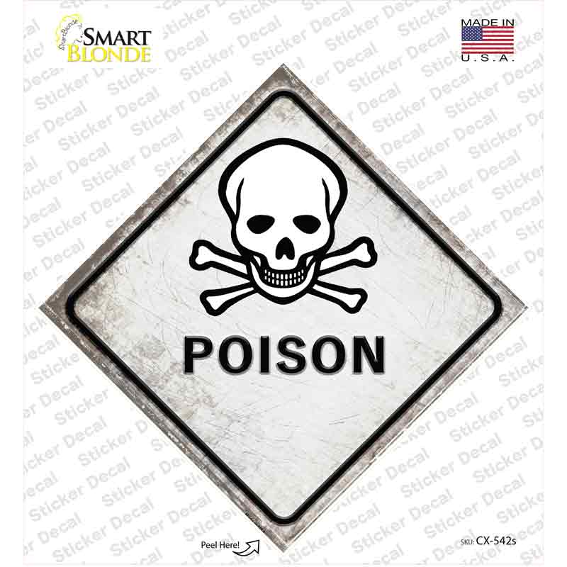 CX-542s-M Poison Novelty Diamond Sticker Decal, Medium
