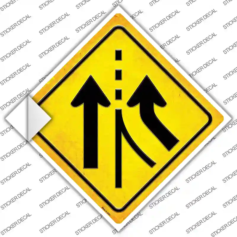 CX-603s-S Lane Merging Novelty Diamond Sticker Decal, Small