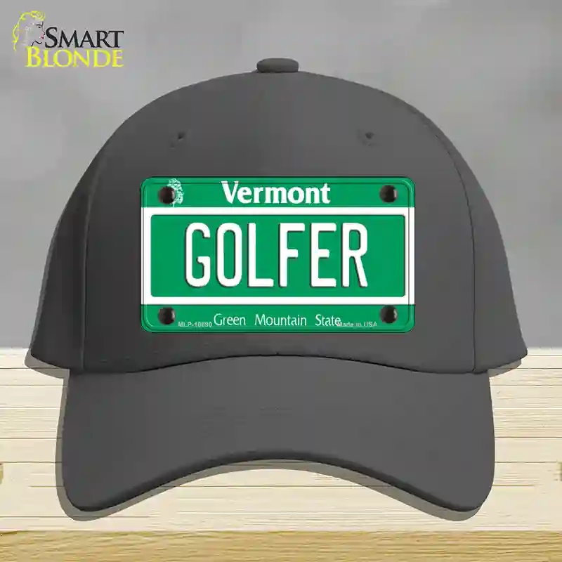 HAT04-MLP-10690 Golfer Vermont Novelty License Plate Hat, Cotton - Charcoal