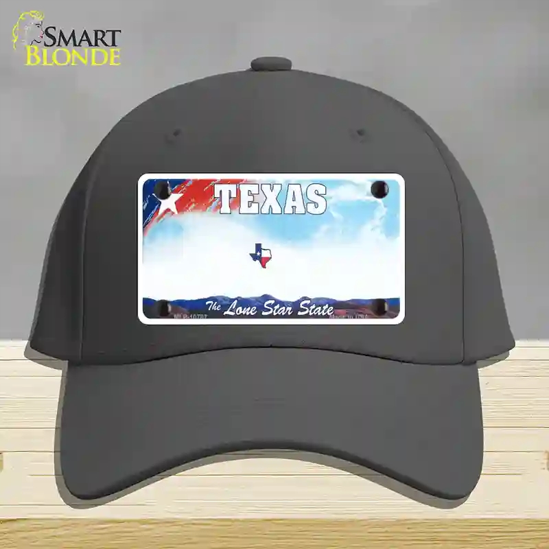 HAT04-MLP-10787 Texas   State Novelty License Plate Hat, Cotton - Charcoal