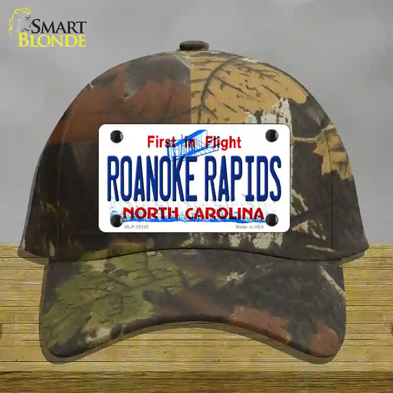 HAT06-MLP-12122 Roanoke Rapids North Carolina State Novelty License Plate Hat, Cotton - Camoflauge
