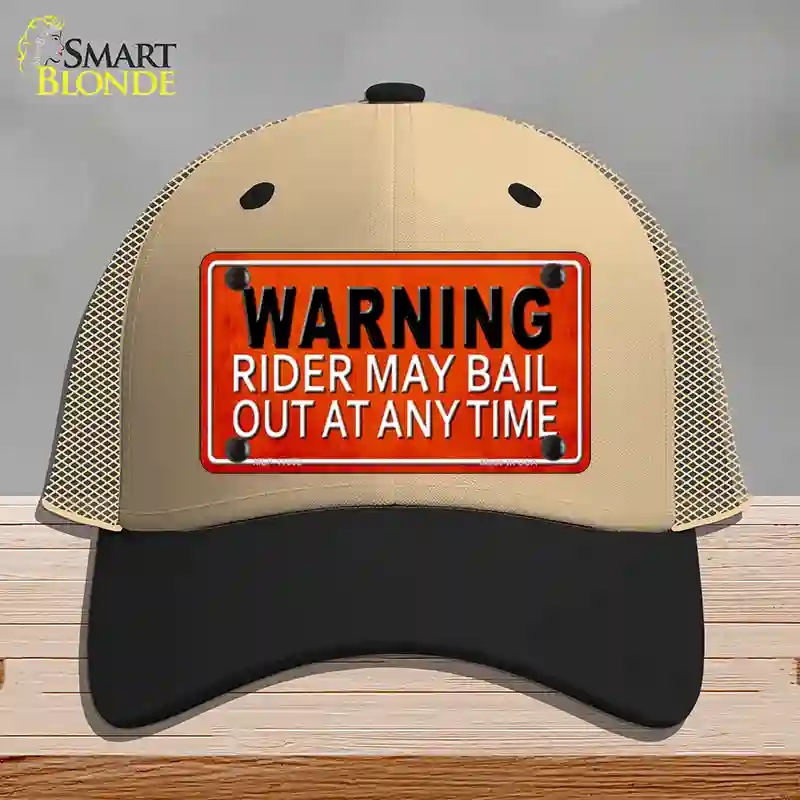 HAT02-MLP-11662 Rider May Bail Novelty License Plate Hat, Mesh - Khaki & Black