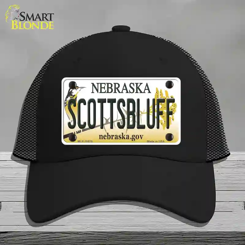 HAT01-MLP-10576 Scottsbluff Nebraska Novelty License Plate Hat, Mesh - Black