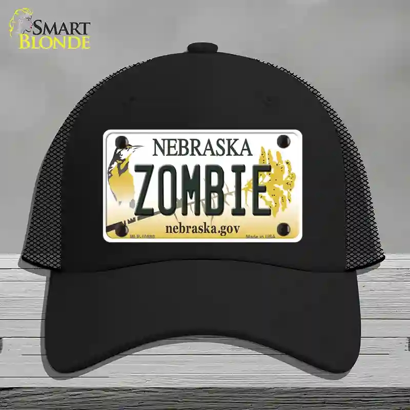 HAT01-MLP-10590 Zombie Nebraska Novelty License Plate Hat, Mesh - Black