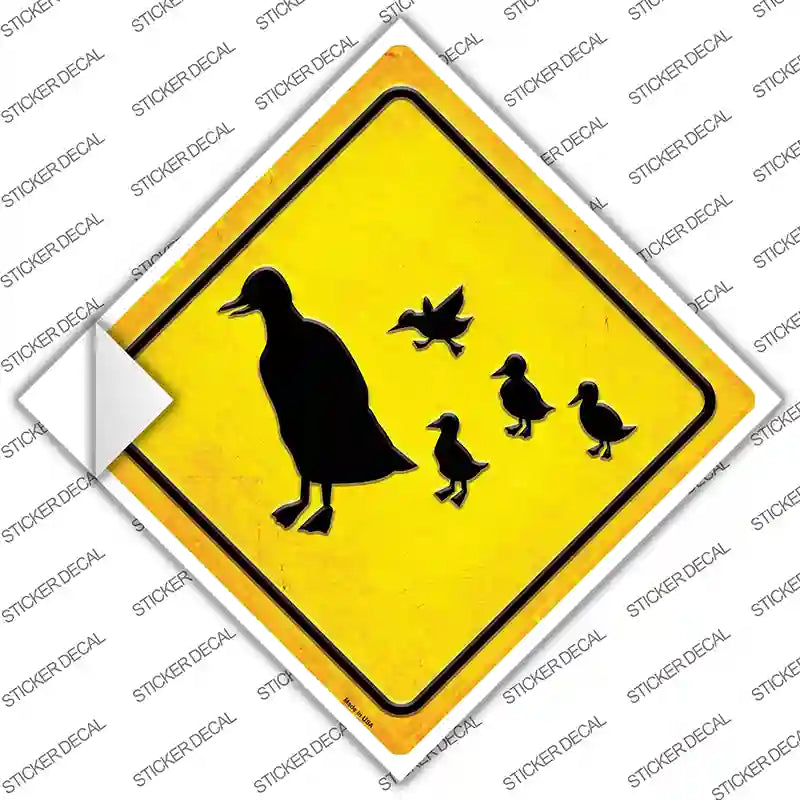 CX-609s-L Duck & Ducklings Novelty Diamond Sticker Decal, Large