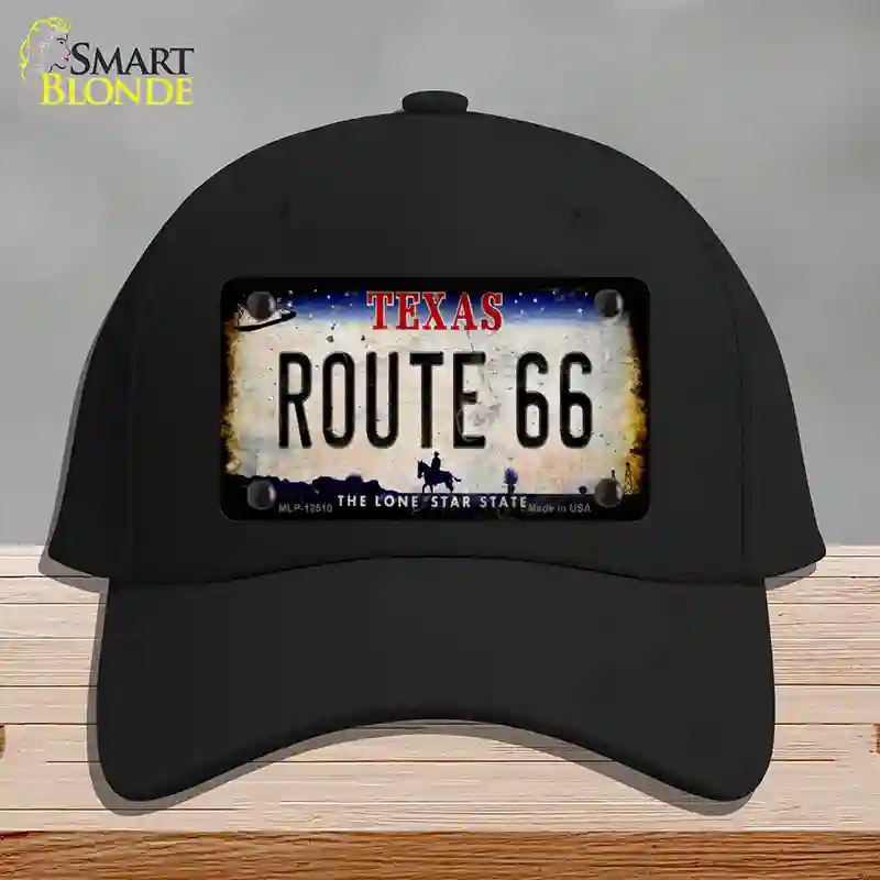 HAT03-MLP-12510 Route 66 Texas Rusty Novelty License Plate Hat, Cotton - Black