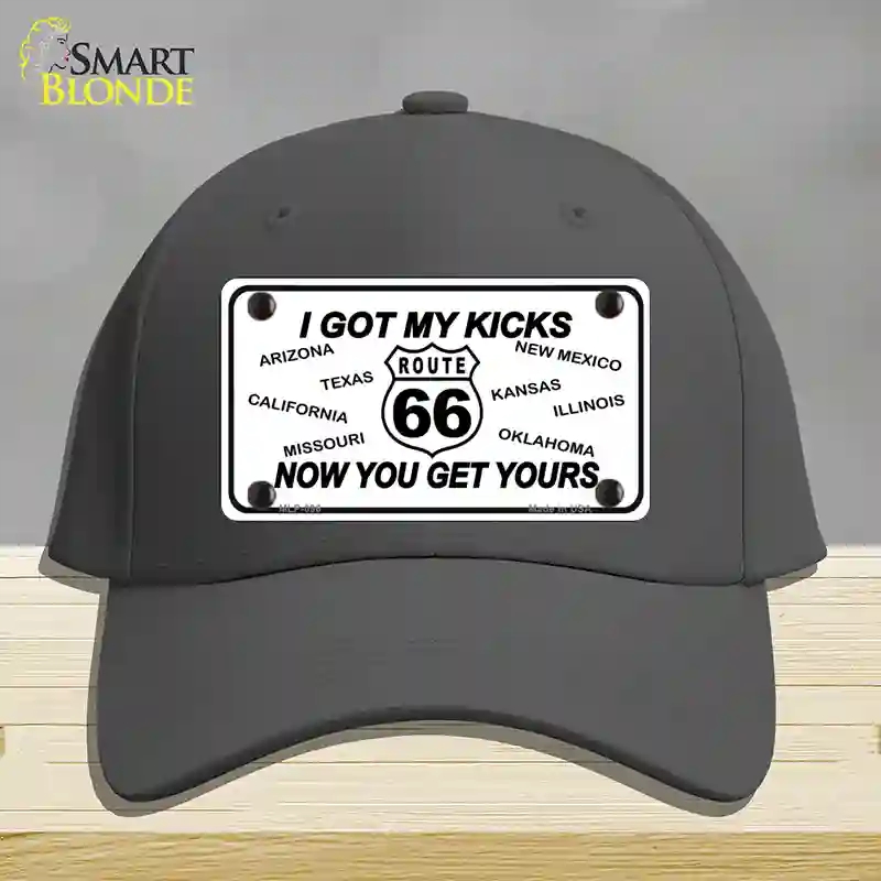 HAT04-MLP-096 I Got My Kicks Novelty License Plate Hat, Cotton - Charcoal