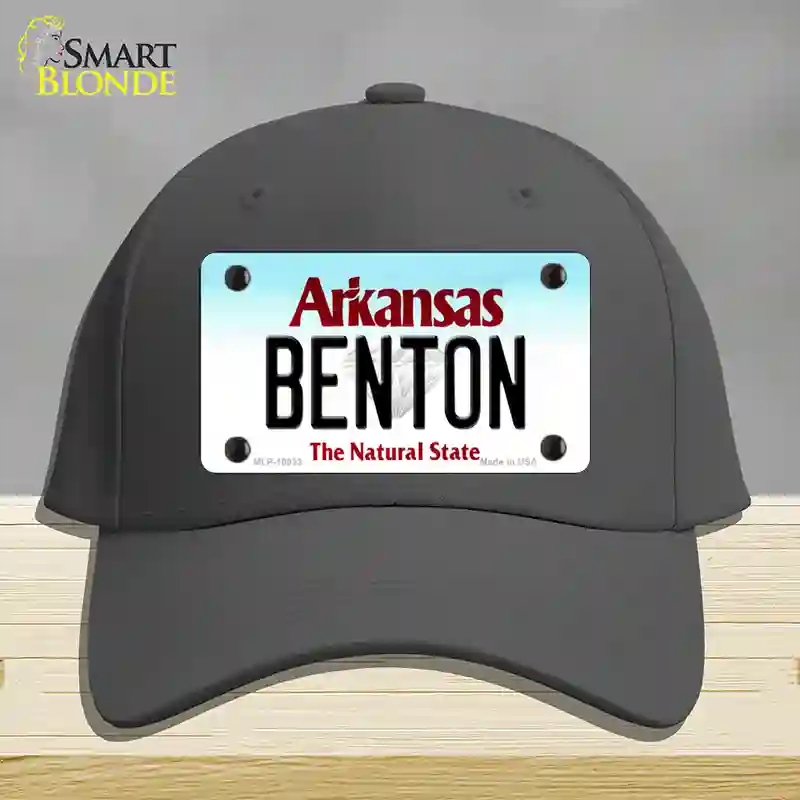HAT04-MLP-10033 Benton Arkansas Novelty License Plate Hat, Cotton - Charcoal