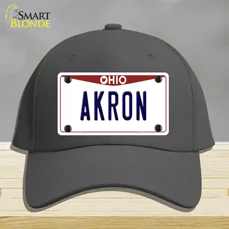 HAT04-MLP-10070 Akron Ohio Novelty License Plate Hat, Cotton - Charcoal