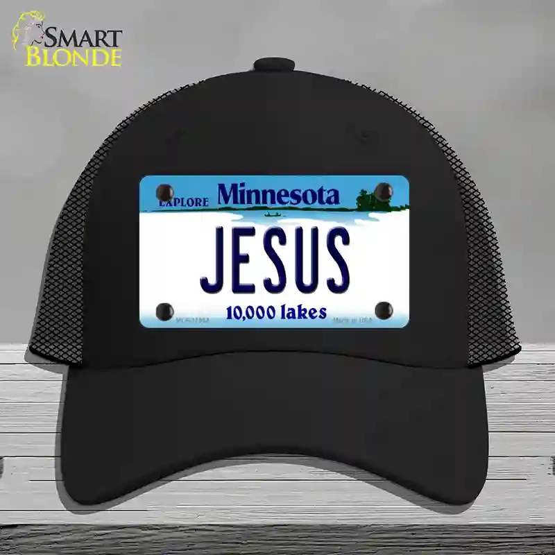 HAT01-MLP-11064 Jesus Minnesota State Novelty License Plate Hat, Mesh - Black