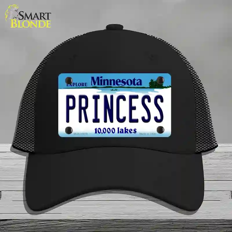 HAT01-MLP-11072 Princess Minnesota State Novelty License Plate Hat, Mesh - Black