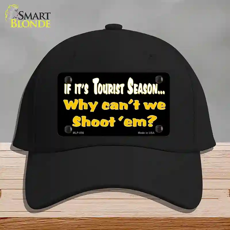 HAT03-MLP-056 Why Cant We Shoot Em Novelty License Plate Hat, Cotton - Black