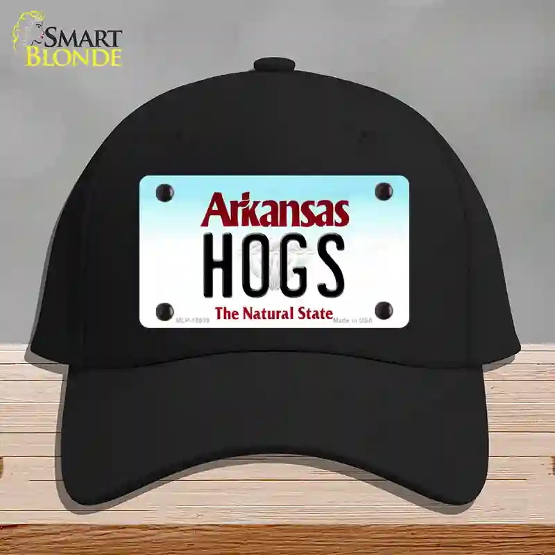 HAT03-MLP-10039 Hogs Arkansas Novelty License Plate Hat, Cotton - Black