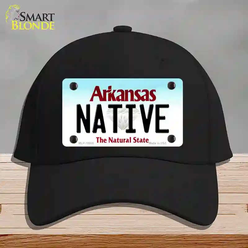 HAT03-MLP-10055 Native Arkansas Novelty License Plate Hat, Cotton - Black