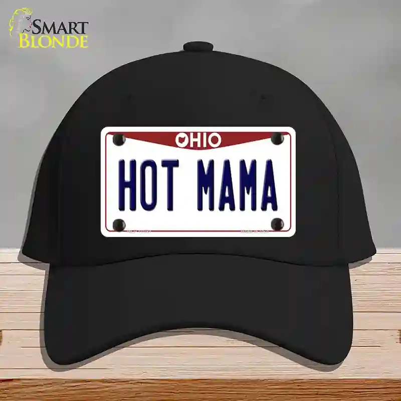 HAT03-MLP-10081 Hot Mama Ohio Novelty License Plate Hat, Cotton - Black