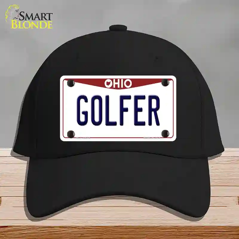 HAT03-MLP-10094 Golfer Ohio Novelty License Plate Hat, Cotton - Black