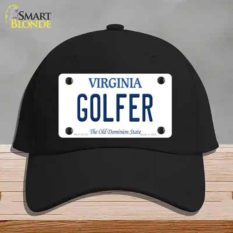 HAT03-MLP-10138 Golfer Virginia Novelty License Plate Hat, Cotton - Black