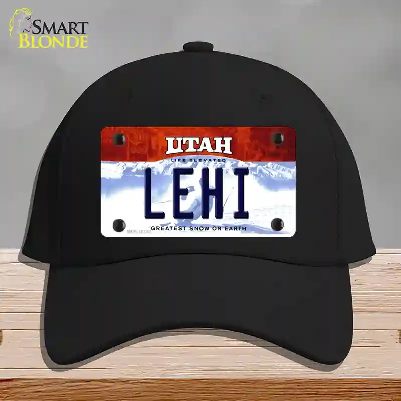 HAT03-MLP-10192 Lehi Utah Novelty License Plate Hat, Cotton - Black