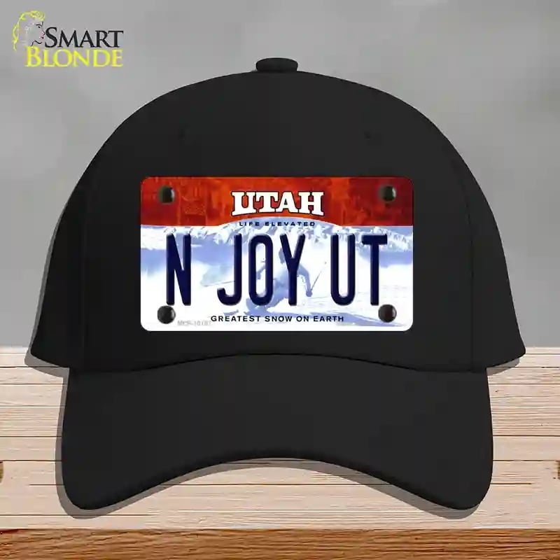 HAT03-MLP-10197 N Joy UT Utah Novelty License Plate Hat, Cotton - Black