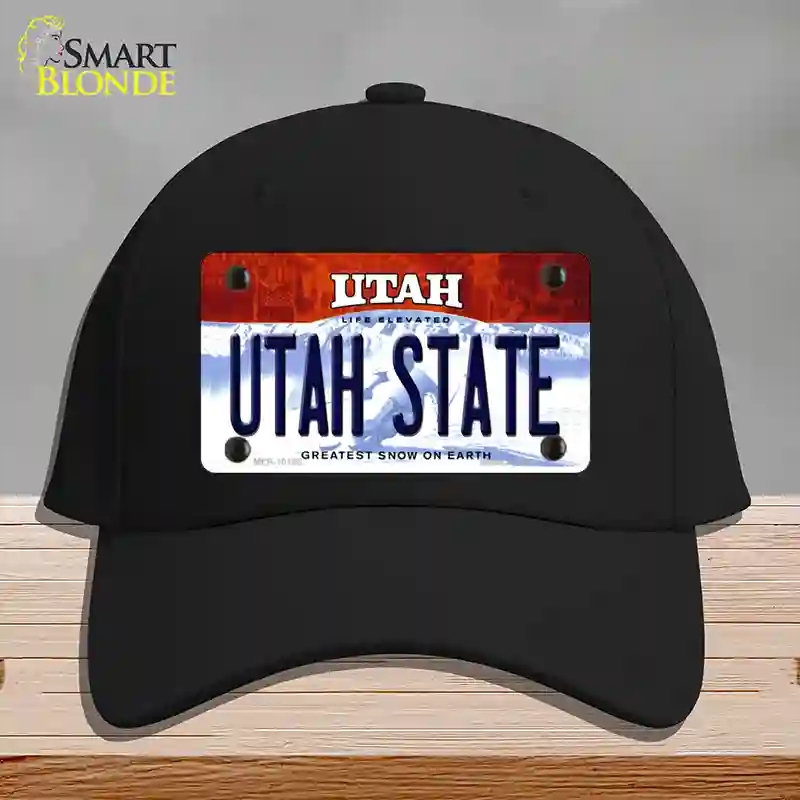 HAT03-MLP-10198 Utah State Novelty License Plate Hat, Cotton - Black