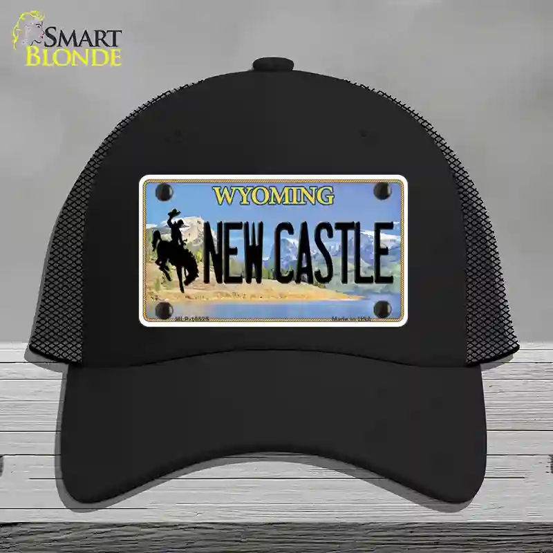 HAT01-MLP-10525   Castle Wyoming Novelty License Plate Hat, Mesh - Black
